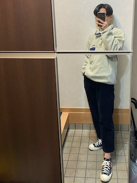 「センター分け」｜「アイテム（ジャケット/アウター）」を使った、たかのまる！さん（メンズ・165cm）の秋コーディネート
