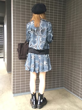 「パイソン柄」｜「アイテム（ジャージ）」を使った、 gumiさん（レディース・155cm）の春コーディネート