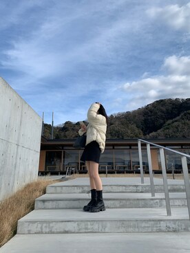 「DHOLIC（ディーホリック）のアイテム（ダウンジャケット/コート）」を使った、ボアさん（レディース・155cm）の冬コーディネート