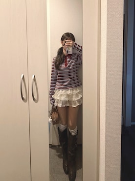 「SLY（スライ）のアイテム（トップス）」を使った、iroさん（レディース・164cm）の春コーディネート