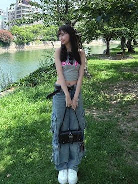 「アイテム（タンクトップ）」を使った、iroさん（レディース・164cm）の秋コーディネート