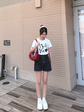 「アイテム（シュシュ）」を使った、iroさん（レディース・164cm）の夏コーディネート
