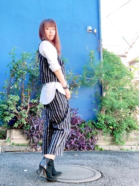 「PAR ICI（パーリッシィ）のアイテム（セットアップ）」を使った、ヒメミコさん（レディース・161cm）の秋コーディネート