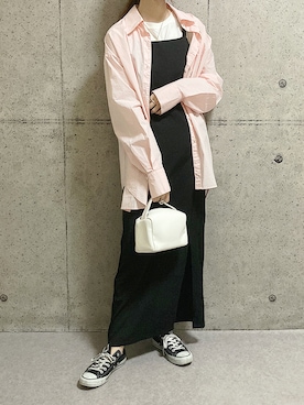 「ピンクシャツ」｜「アイテム（ワンピース/ドレス）」を使った、tanさん（レディース・163cm）の夏コーディネート