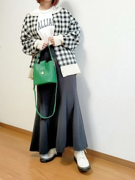 「Lucida（ルシーダ）のアイテム（ブーツ）」を使った、のんくる🌼さん（レディース・154cm）の春コーディネート
