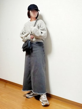 「SLOBE IENA（スローブイエナ）のアイテム（スニーカー）」を使った、のんくる🌼さん（レディース・154cm）の冬コーディネート