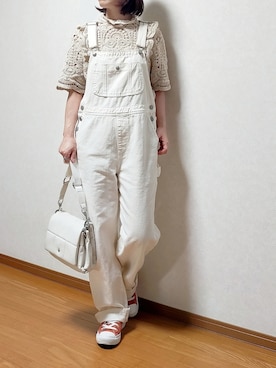 「something_jean」｜「アイテム（オールインワン・サロペット）」を使った、のんくる🌼さん（レディース・154cm）の夏コーディネート