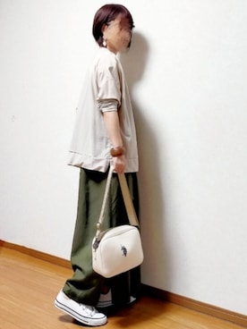 「アイテム（バングル/リストバンド、ブラウン系）」を使った、のんくる🌼さん（レディース・154cm）の夏コーディネート