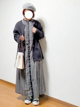 「サニーレーベル」｜「アイテム（ハンチング/ベレー帽）」を使った、のんくる🌼さん（レディース・154cm）の秋コーディネート