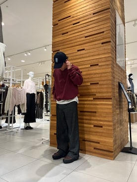 「SENSE OF PLACE by URBAN RESEARCH（センスオブプレイスバイアーバンリサーチ）のネップワイドダブルスラックス（スラックス）」を使った、0715tarorinさん（メンズ・164cm）の秋コーディネート