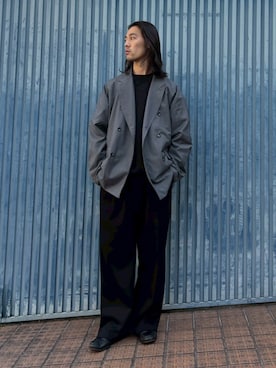 「アイテム（その他アウター、グレー系）」を使った、Aphlotusさん（メンズ・174cm）の冬コーディネート