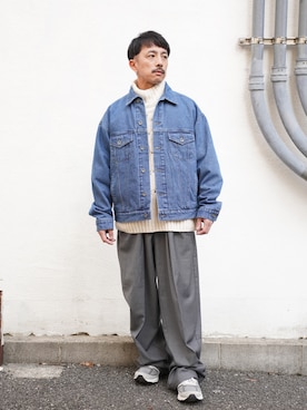 「アイテム（デニムジャケット）」を使った、Aphlotusさん（メンズ・163cm）の秋コーディネート