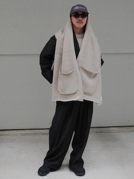 「アイテム（ポンチョ）」を使った、Aphlotusさん（メンズ・163cm）の秋コーディネート