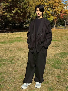 「ブラック」｜「アイテム（その他アウター）」を使った、Aphlotusさん（メンズ・172cm）の冬コーディネート