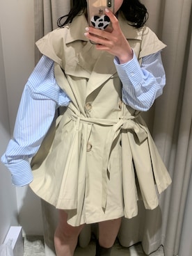 「お洒落さんと繋がりたい」｜「アイテム（トレンチコート）」を使った、rinkaさん（レディース・153cm）の春コーディネート