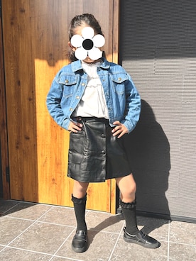 「アイテム（スカート）」を使った、☻*nikoさん（キッズ・120cm）の秋コーディネート