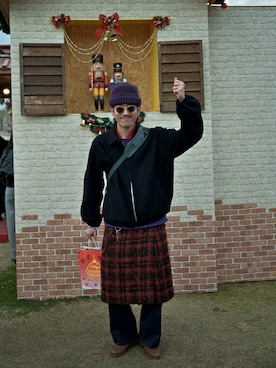 「アイテム（スカート）」を使った、こばやしさん（メンズ・180cm）の冬コーディネート