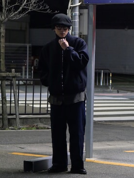 「SCYE BASICS（サイベーシックス）のアイテム」を使った、こばやしさん（メンズ・180cm）の秋コーディネート