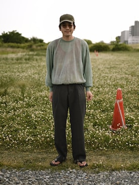 「MAN-TLE（マントル）のアイテム」を使った、こばやしさん（メンズ・180cm）の春コーディネート