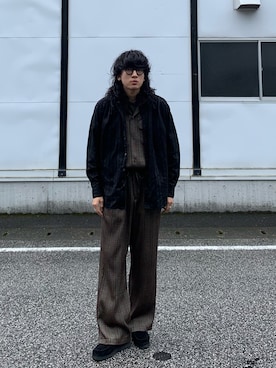 「チェック柄に恋してる」｜「アイテム（オールインワン・サロペット）」を使った、こばやしさん（メンズ・180cm）の秋コーディネート