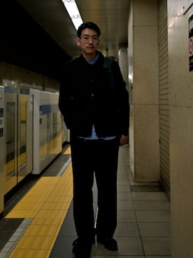「アイテム（メッセンジャーバッグ）」を使った、こばやしさん（メンズ・180cm）の秋コーディネート