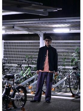 「アキコーデ」｜「アイテム（ブルゾン）」を使った、こばやしさん（メンズ・180cm）の秋コーディネート