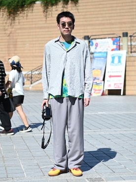「アイテム（ファッション雑貨）」を使った、こばやしさん（メンズ・180cm）の夏コーディネート