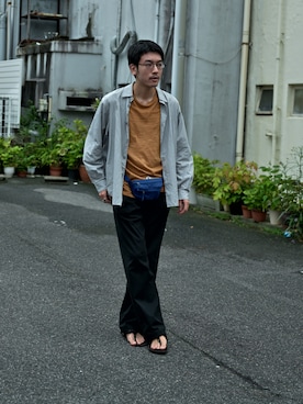 「アイテム（サンダル）」を使った、こばやしさん（メンズ・180cm）の夏コーディネート