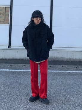 「is-ness（イズネス）のアイテム（ジャケット/アウター）」を使った、こばやしさん（メンズ・180cm）の春コーディネート