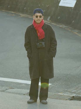「アイテム（チェスターコート）」を使った、こばやしさん（メンズ・180cm）の冬コーディネート