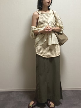 「CLANE（クラネ）のアイテム（タンクトップ）」を使った、 kyokoさん（レディース・163cm）の夏コーディネート