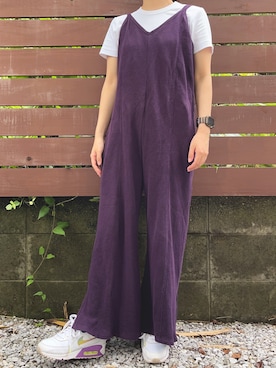 「Ifuru（イフル）のアイテム（オールインワン・サロペット）」を使った、ビスコさん（レディース・152cm）の夏コーディネート