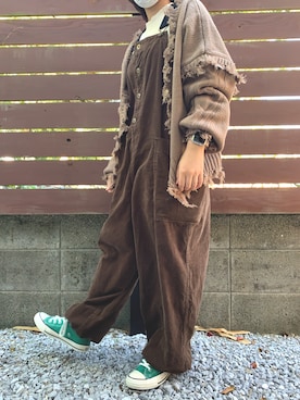 「birthdayroom」｜「アイテム（オールインワン・サロペット）」を使った、ビスコさん（レディース・152cm）の秋コーディネート