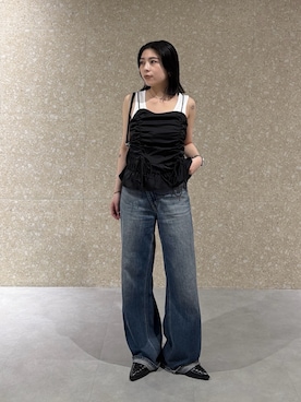 「MOUSSY（マウジー）のアイテム（パンツ）」を使った、rinoさん（レディース・158cm）の春コーディネート