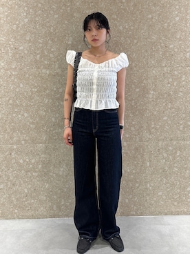 「アイテム（モカシン/デッキシューズ）」を使った、梨乃 | rinoさん（レディース・158cm）の夏コーディネート