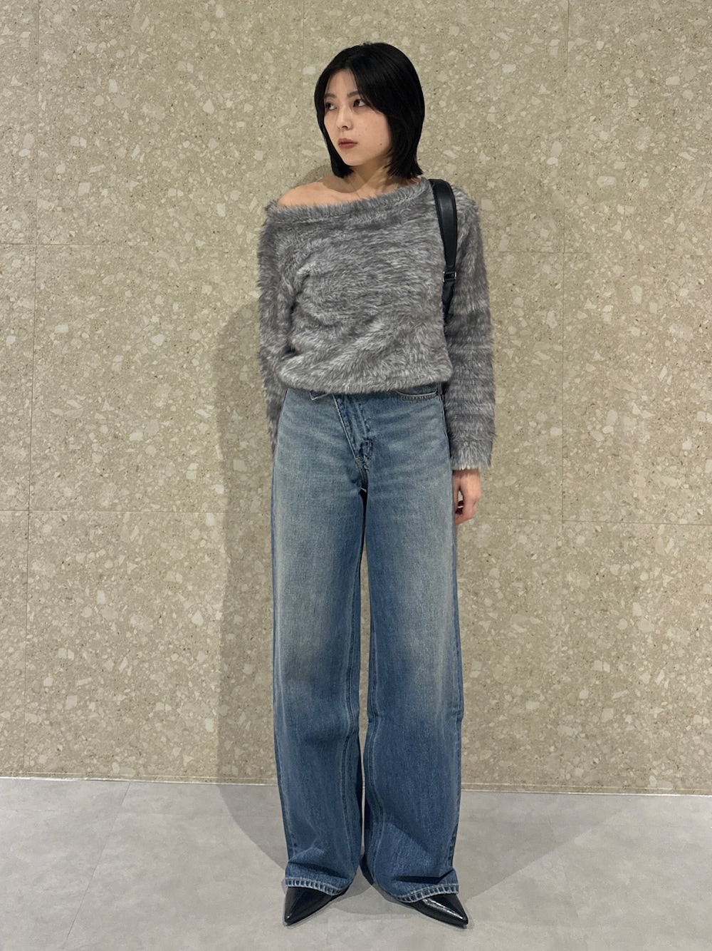 CROSS WAIST WIDE STRAIGHT/クロスウエストワイドストレートデニムを