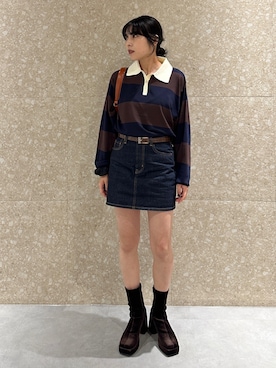 「MOUSSY（マウジー）のアイテム」を使った、rinoさん（骨格ウェーブ・レディース・158cm）の秋コーディネート