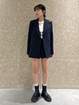 「MOUSSY（マウジー）のアイテム（テーラードジャケット）」を使った、rinoさん（レディース・158cm）の秋コーディネート