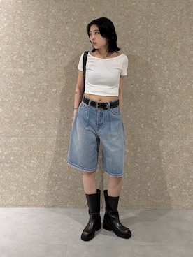 「MOUSSY（マウジー）のアイテム（パンツ）」を使った、rinoさん（レディース・158cm）の春コーディネート
