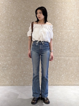 「MOUSSY（マウジー）のアイテム（トップス）」を使った、rinoさん（レディース・158cm）の春コーディネート