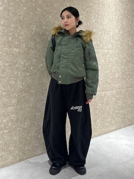 「MOUSSY（マウジー）のアイテム（その他パンツ）」を使った、rinoさん（レディース・158cm）の秋コーディネート