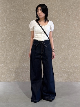 「MOUSSY（マウジー）のアイテム」を使った、rinoさん（レディース・158cm）の夏コーディネート