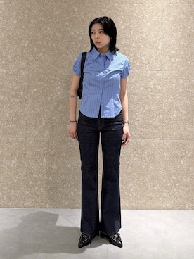 「MOUSSY（マウジー）のアイテム（パンツ）」を使った、rinoさん（レディース・158cm）の春コーディネート