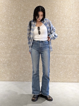 「MOUSSY（マウジー）のアイテム（トップス）」を使った、rinoさん（レディース・158cm）の春コーディネート