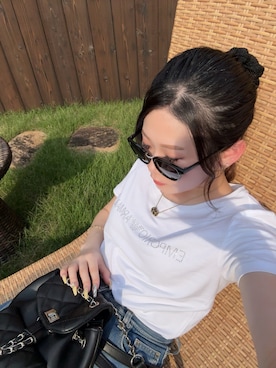 「アイテム（バックパック/リュック）」を使った、ルナさん（レディース・152cm）の夏コーディネート