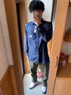 「Right-on（ライトオン）のアイテム（チノパンツ）」を使った、息吹さん（メンズ・179cm）の秋コーディネート