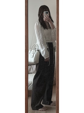 「H&M（エイチ・アンド・エム）のアイテム（シャツ/ブラウス）」を使った、Erinaさん（レディース・164cm）の夏コーディネート