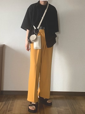 「Perushu（ペルーシュ）のアイテム（スラックス）」を使った、Kaiseiさん（メンズ・164cm）の春コーディネート