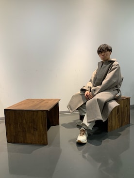 「CASPER JOHN（キャスパージョン）のアイテム（ステンカラーコート）」を使った、Kaiseiさん（メンズ・164cm）の冬コーディネート