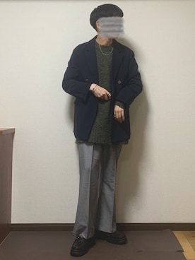 「JUNRED（ジュンレッド）のアイテム（ローファー）」を使った、Kaiseiさん（メンズ・164cm）の秋コーディネート
